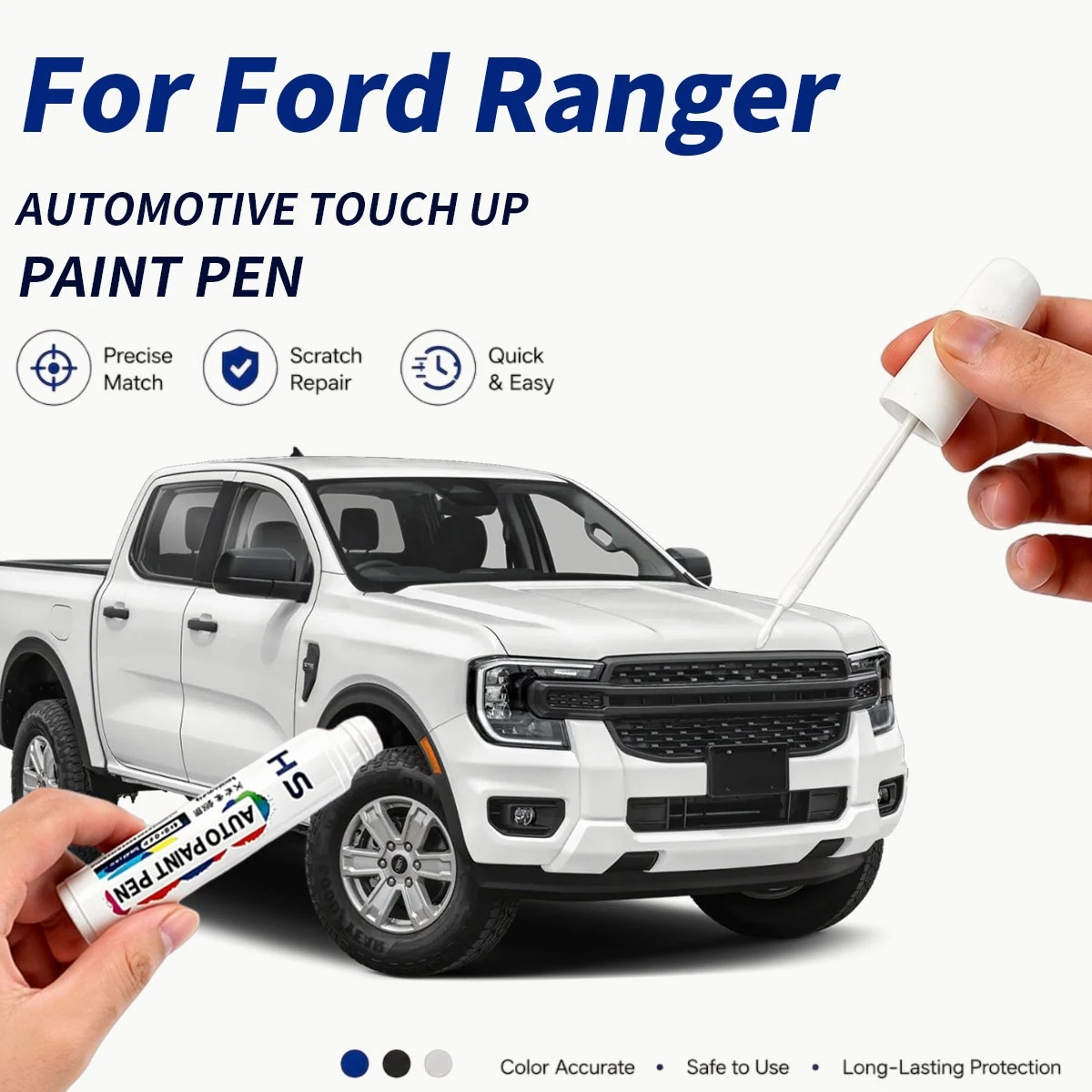 For 2011-2025 Ford Ranger Professional Car Touch Up Paint Pen Scratch Repair Paint Brush for Automotive Paint Restoration Black
