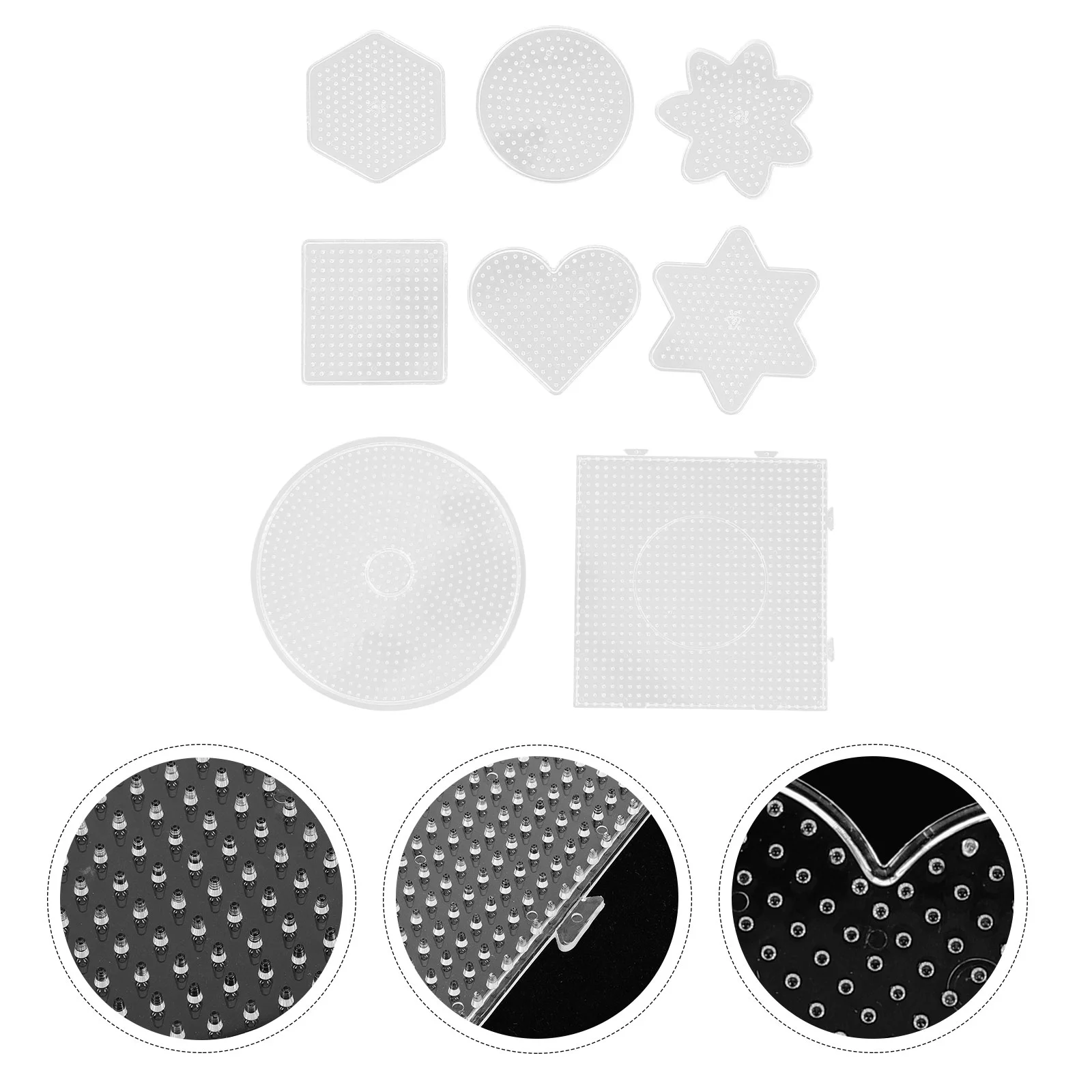 8 Pcs Beads for Jewelry Making Pindou Template Fuses Board White Plastic Plates