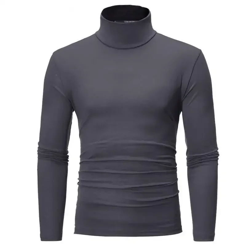 Thermal Underwear Tops Men Winter Clothes Thermal Shirt Autumn Men\'s Winter Tights High Neck Thin Slim Fit Long Sleeve T-shirt