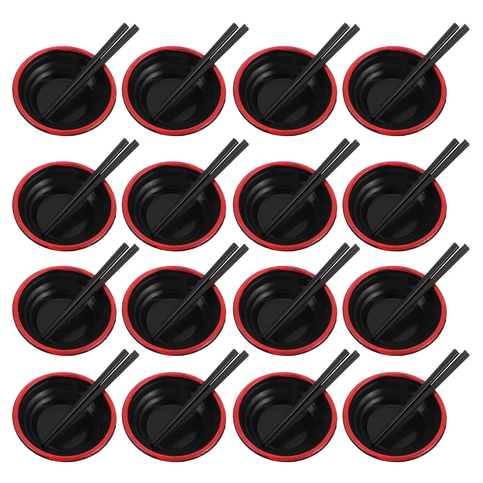 Juego de 20 cuencos japoneses en miniatura para casa de muñecas, palillos, juego de cocina Ramen realista para niños, cocina educativa