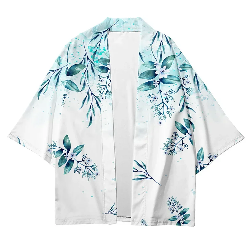 سترة فضفاضة يابانية ملابس الشارع الشهير للنساء والرجال Harajuku Haori كيمونو تأثيري قميص حريمي يوكاتا تاو رداء