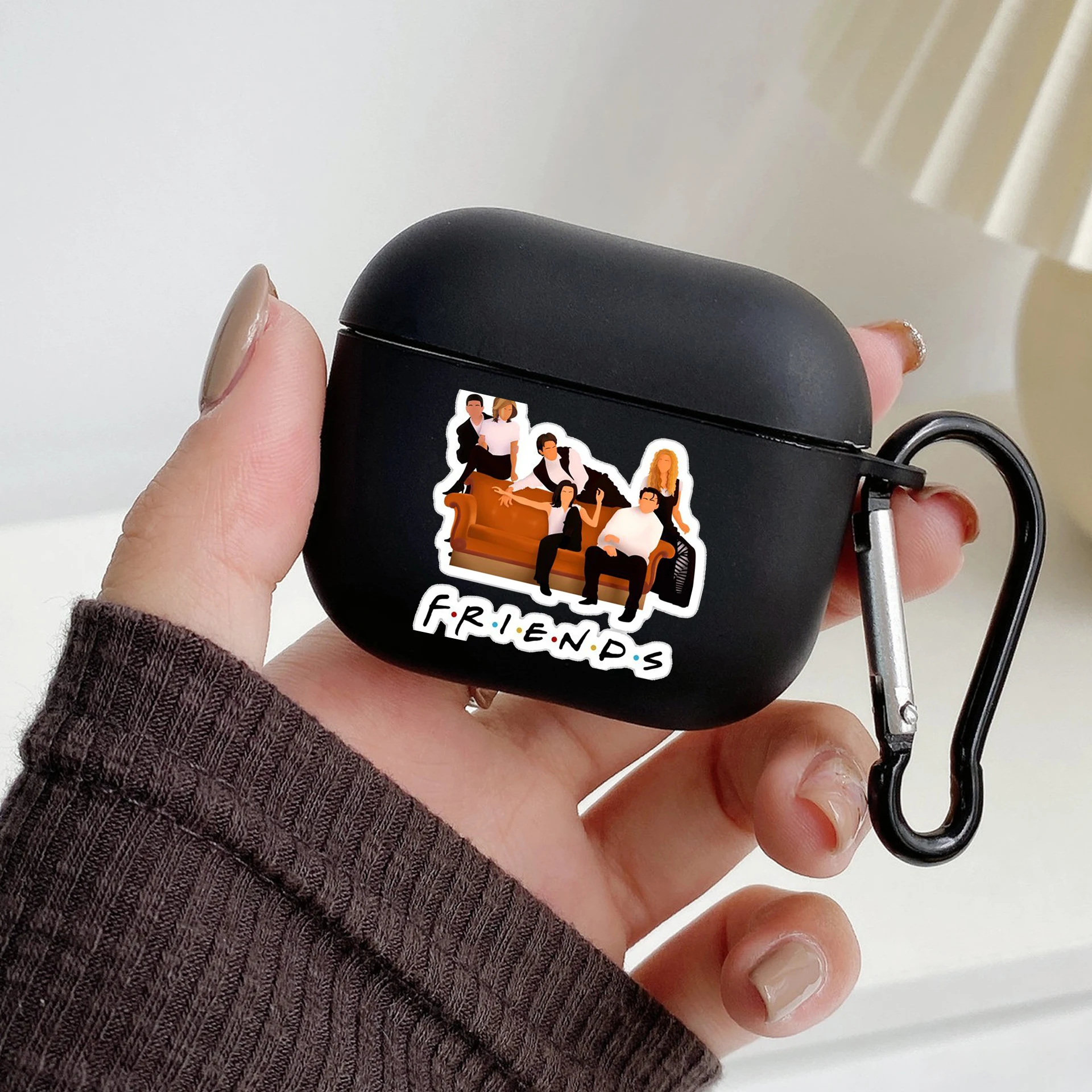 Central Perk ​Friends Earphone Case For Airpods 4 3 2 1 Pro3 Pro2 Shockproof With Keychain For Airpods 4 Black Cover