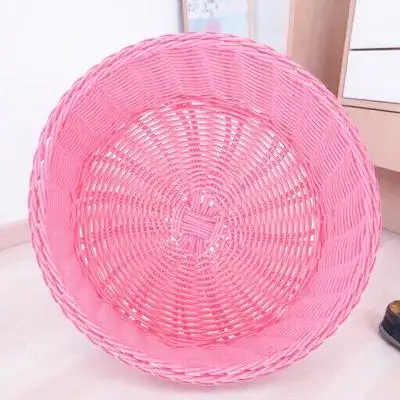 

Storage Basket Small Vegetable Fruit Baskets Pink Plastic Woven Kitchen Tray Food