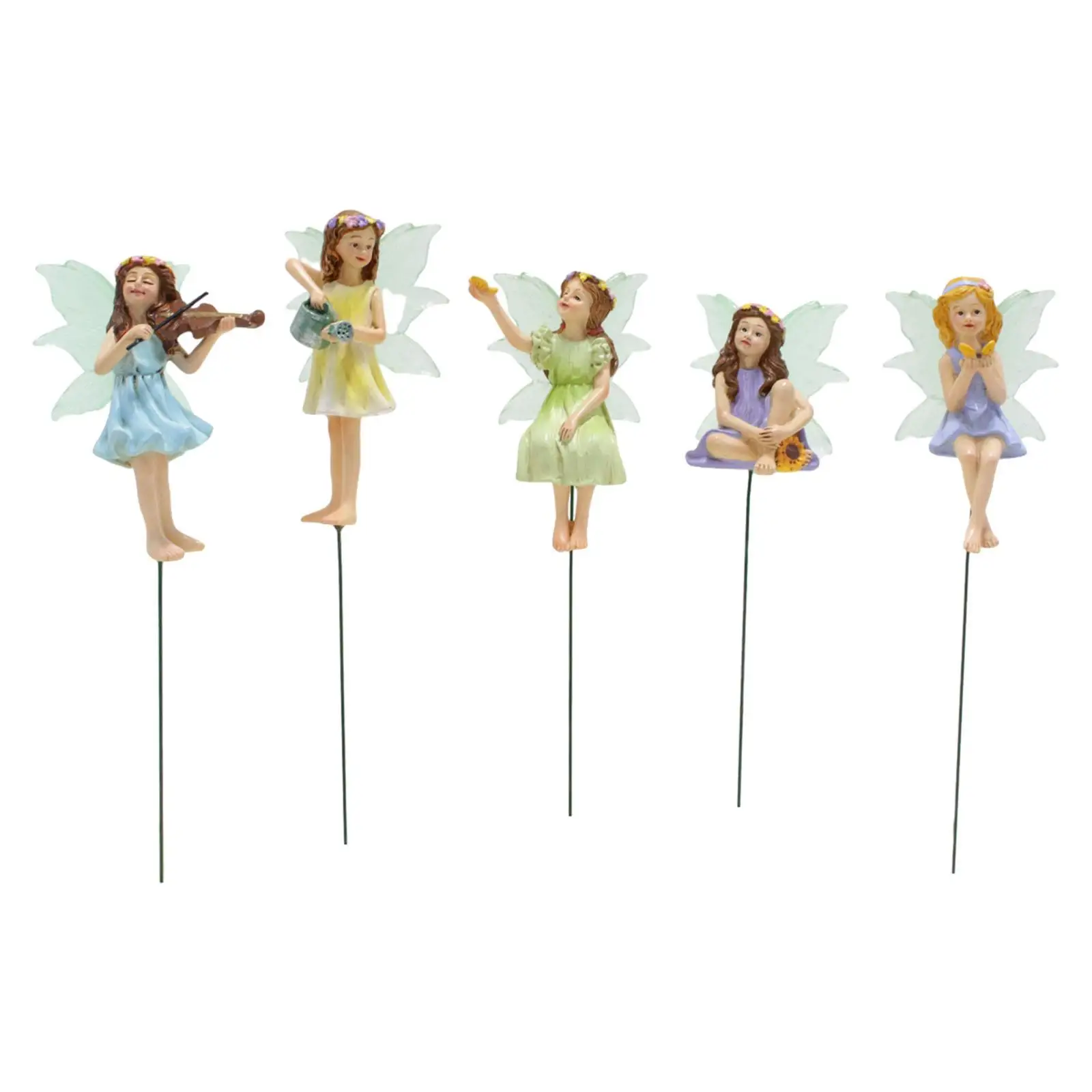 5 Pieces Garden Mini Fairies Figurines Luminous Flower Pot Decoration Ornaments Cartoon Fairy Garden Accessories for Balcony