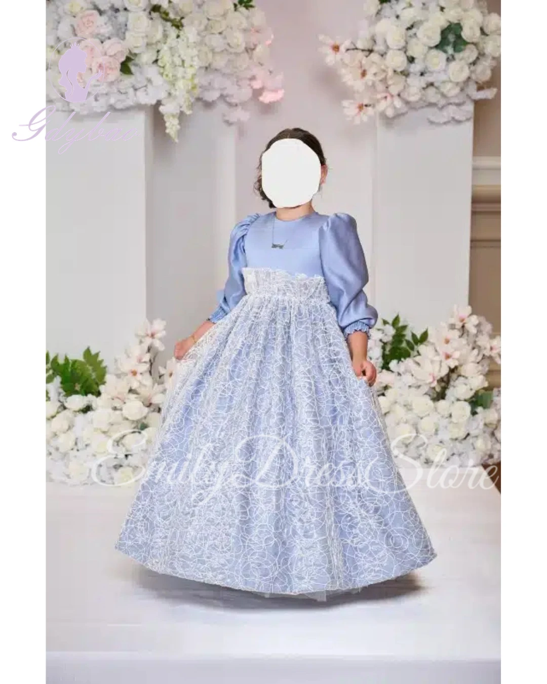 Maßgeschneidertes weißes Blumenmädchenkleid für die Hochzeit, V-Rücken, ärmellos, mit Schleife, bauschig, elegantes Satinkleid für Kinder, Geburtstag, Erstkommunion