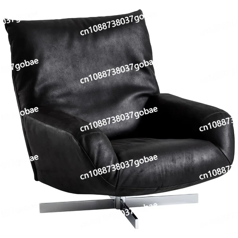 

Petal Chair First Layer Cowhide Leisure Chair Balcony Designer Negotiates Living Room Light Luxury Rotating Sofa Chair