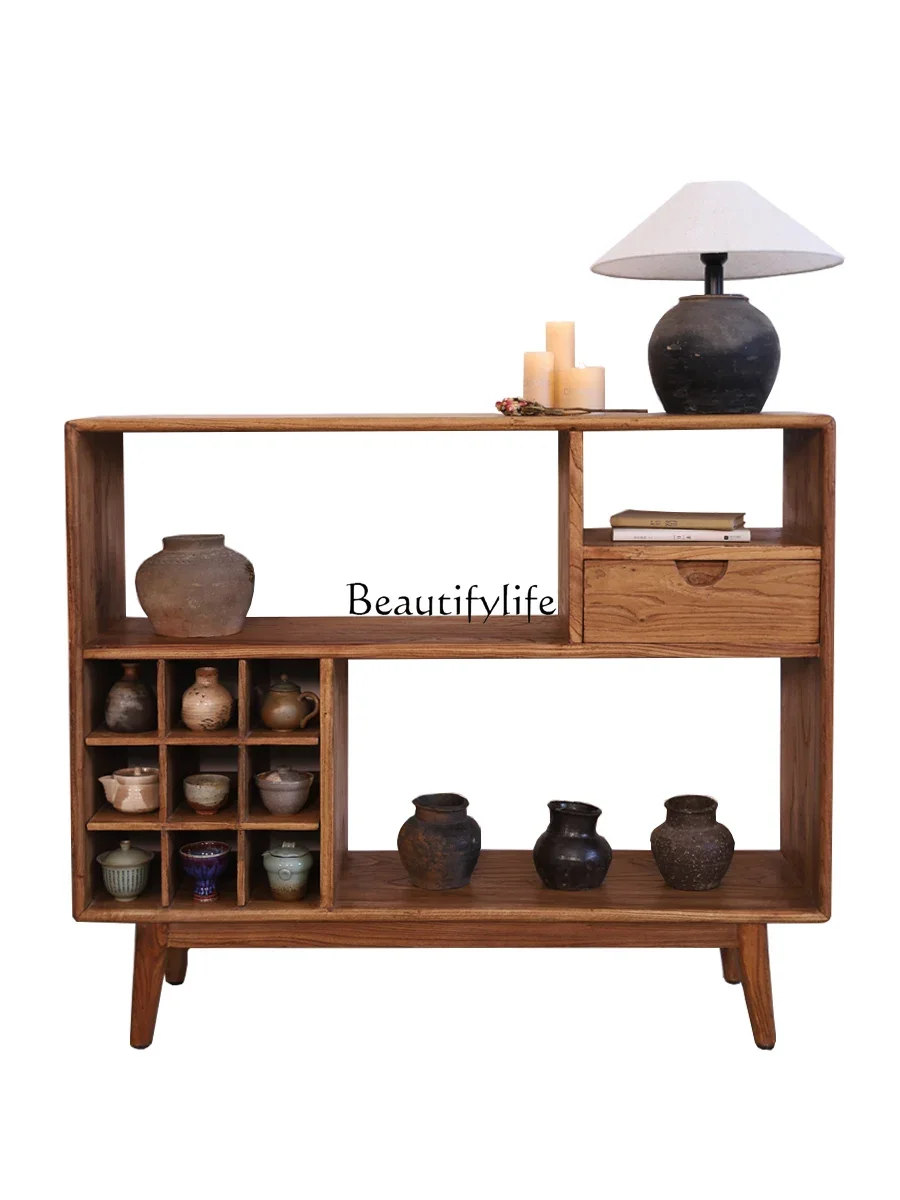 

FGWabi Shafeng Гостиная Богу Подставка для дисплея из массива дерева Входной боковой шкаф Чайная комната Проживание в семье Держатель для чая