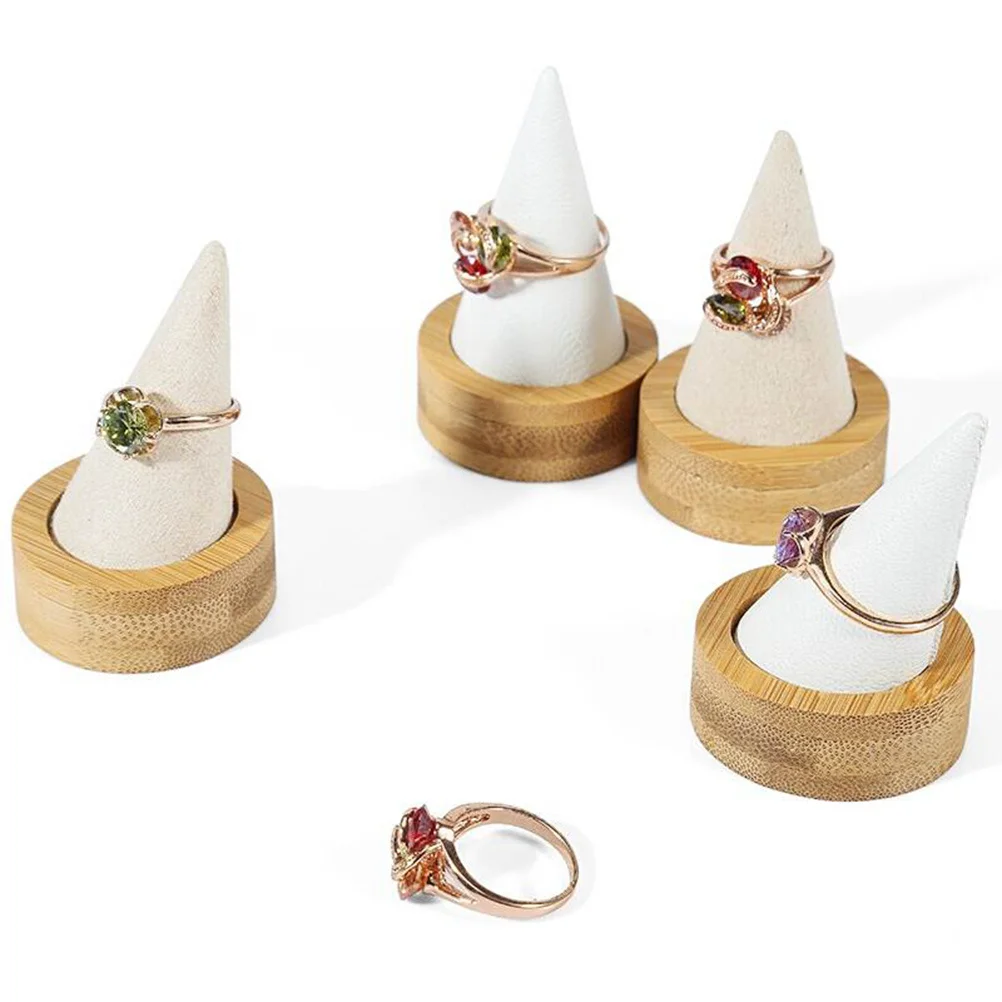 

1Pcs Wooden Ring Holder Finger Tips Shape Jewelry Display Rack Unique Petite Ring Rack for Engagement Valentine Mother's Day