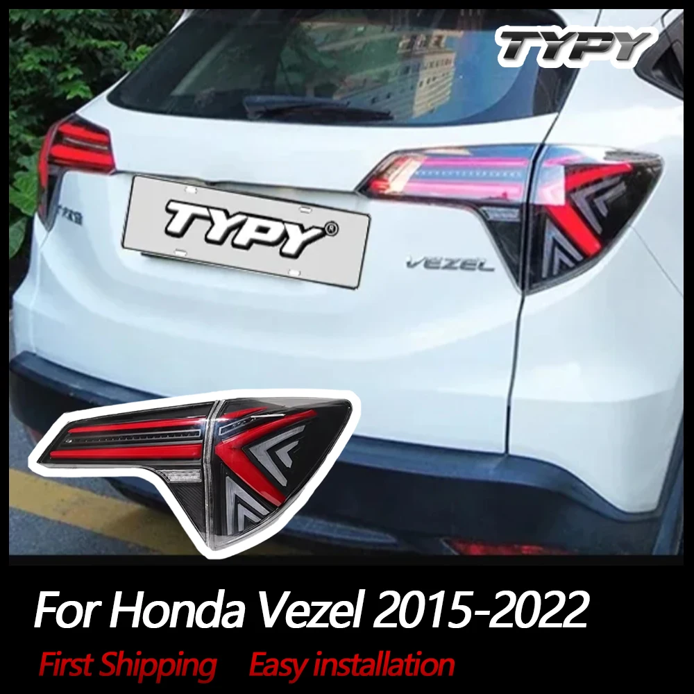 

TYPY Автомобильные задние фонари для Honda Vezel 2015-2022, светодиодные автомобильные задние фонари, дневные ходовые огни, динамические указатели поворота, автомобильные аксессуары