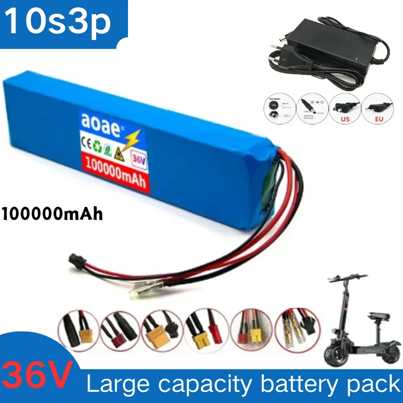 

10S3P 36V battery ebike battery pack 18650 lithium ion battery 500W high power and large capacity42Vmotorcycle scooter XT60 plug