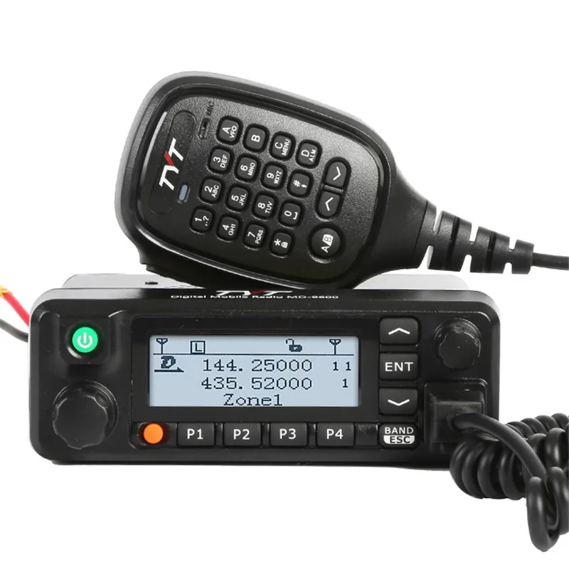 MD-9600 GPS Digital/FM Analog Dual Band DMR Mobile Transceiver 50-Watt VHF/UHF Car Truck Amateur Radio HAM Two Way Radio