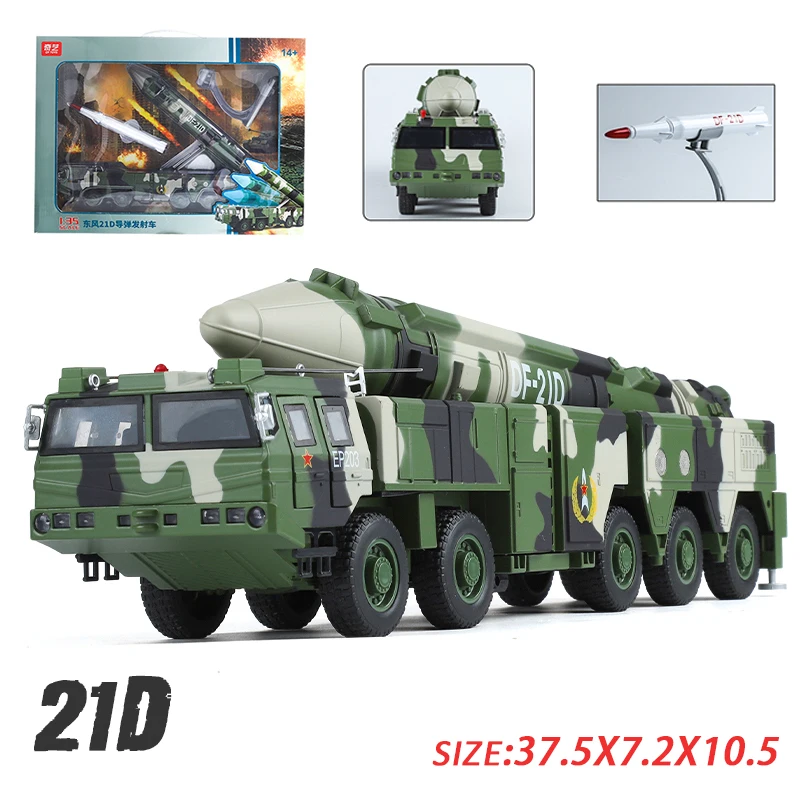 1/35 Scale Military Missile launching vehicle Dongfang 21D missiles high precision alloy model collection toys Gift hot wheels