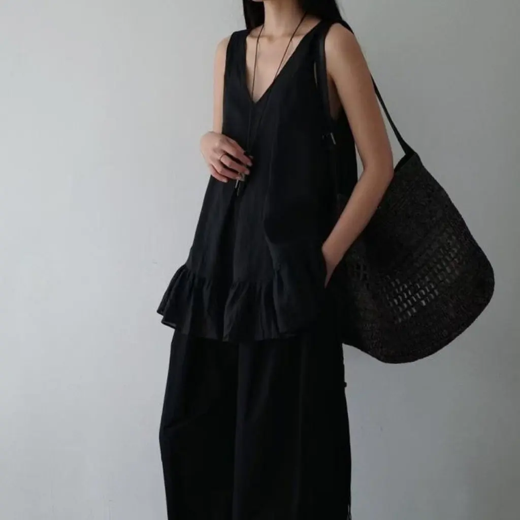 

Summer Versatile Slimming Sleeveless Top for Women Trendy Loose Fit European High-Quality