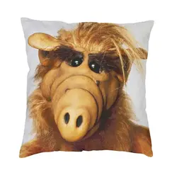Cute Alf Meme Throw Pillow Case Home Decor Custom Square Alien Life Form Sci Fi Tv Show Cushion Cover 40x40 Pillowcover for Sofa