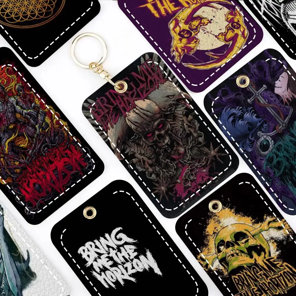 

Картхолдер Band B-Bring Me The H-Horizon, подходит для кредитных карт, проездных билетов, мягкий кожаный прямоугольный брелок для ключей, защитный чехол.