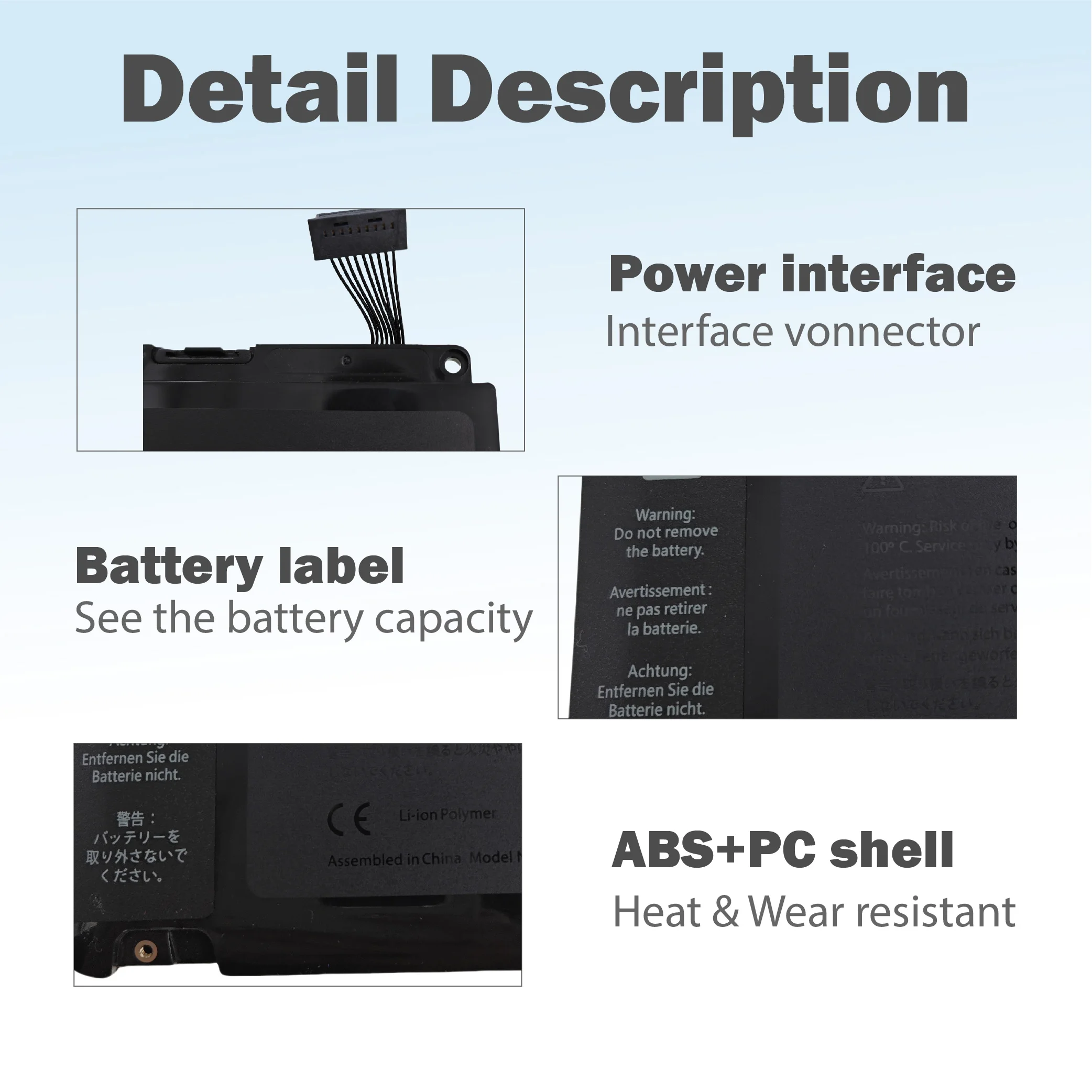 【توصيل سريع】بطارية A1331 A1342 63.5Wh لأجهزة Macbook Unibody 13 "661-5391 661-5585 MC207 LL/A MC516 LL/A أواخر 2009 منتصف 2010 #3