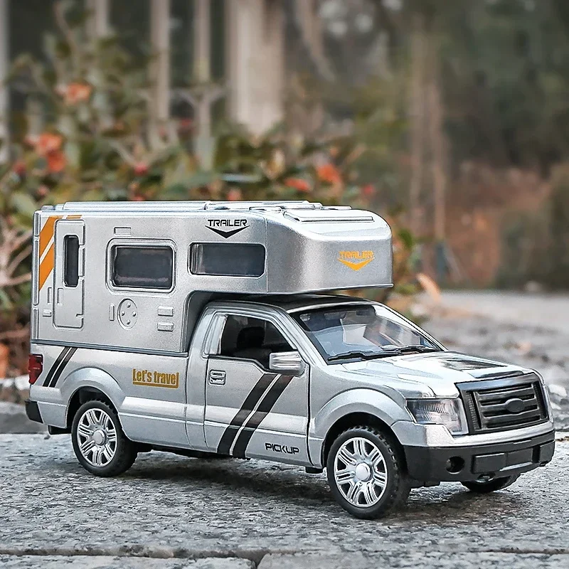 

1:32 Ford F150 RV Pickup Truck Alloy Die Cast Toy Car Model Sound and Light Toy Collectibles Birthday gift