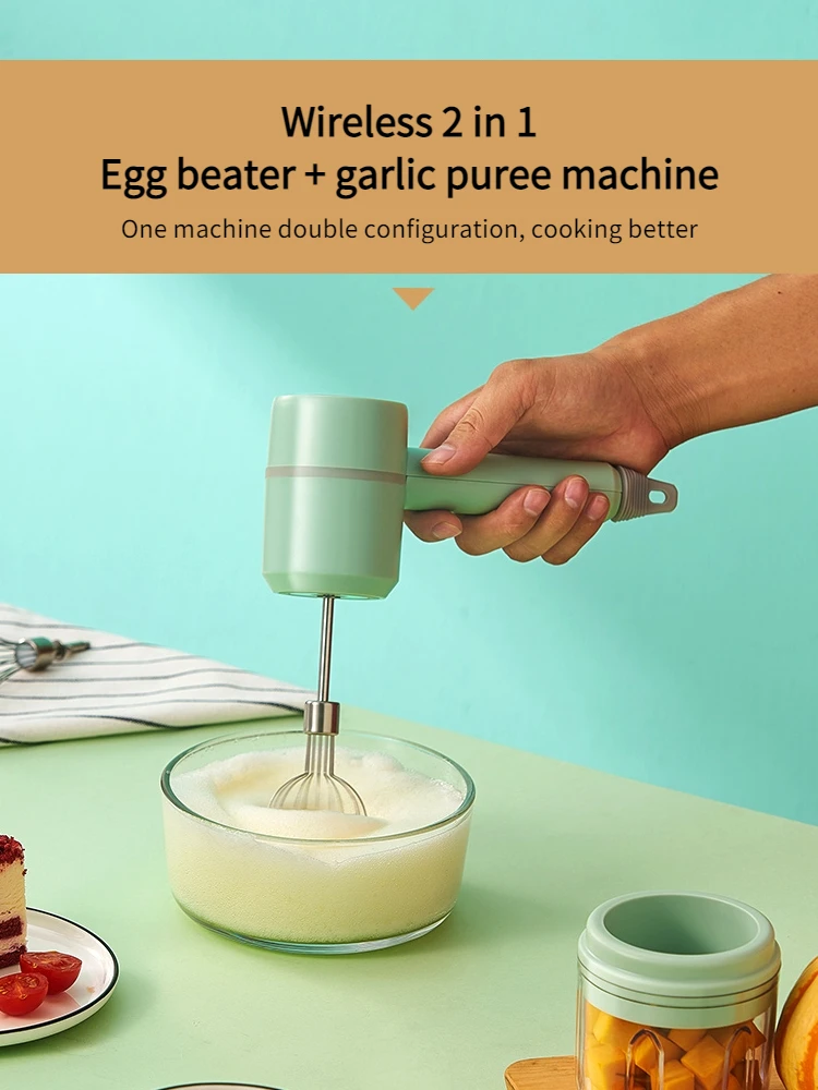 

Eggbeater Electric Household Mini Cake Maker Automatic Stir Stick Baking Tool Garlic Stirrer Charging Kitchen Gadgets Whisk