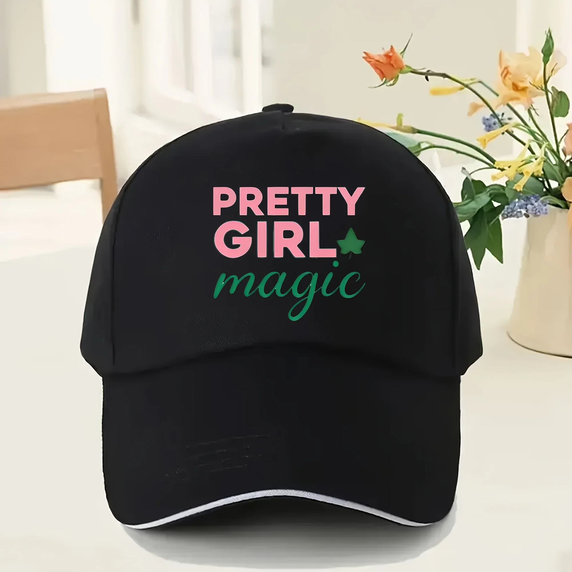 

Adjustable "Pretty Girl Magic" Baseball Cap Lightweight, Sunproof, Polyester Hat for Women and Men, Ideal for Running