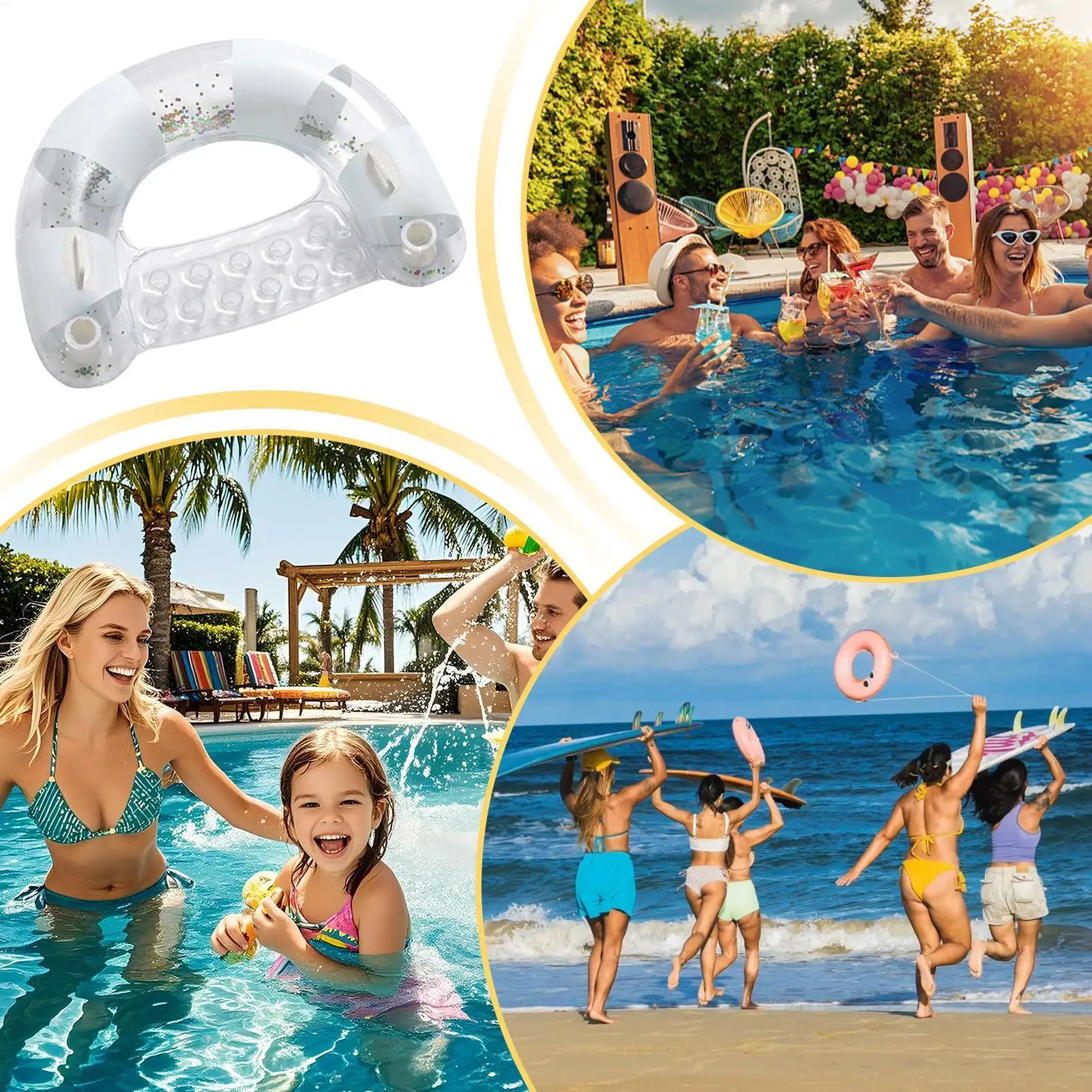 

Pool Floats For Adult Strong Load-Bearing Inflatable Lounge Chairs For Lake River Beach Backyard Water Tanning Summer Party