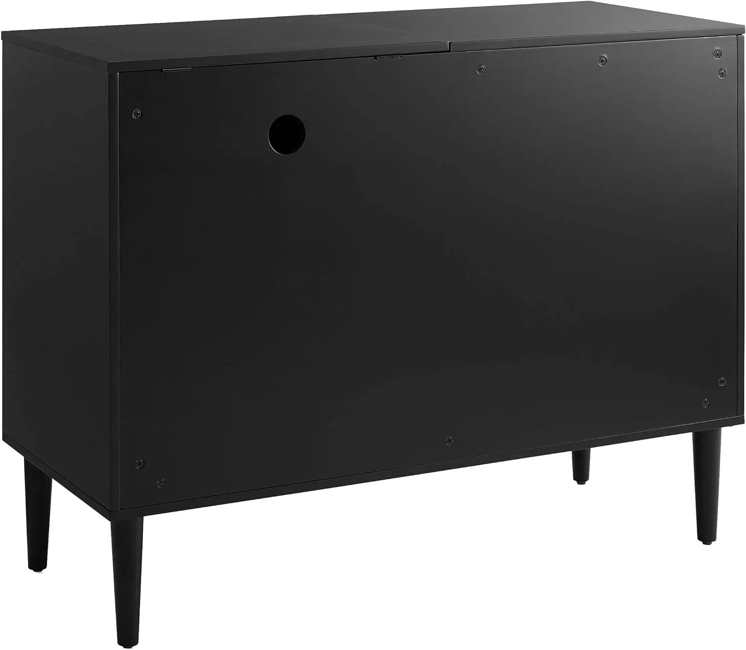 Furnitur krosley konsol Media Modern Everett pertengahan abad, hitam Matte