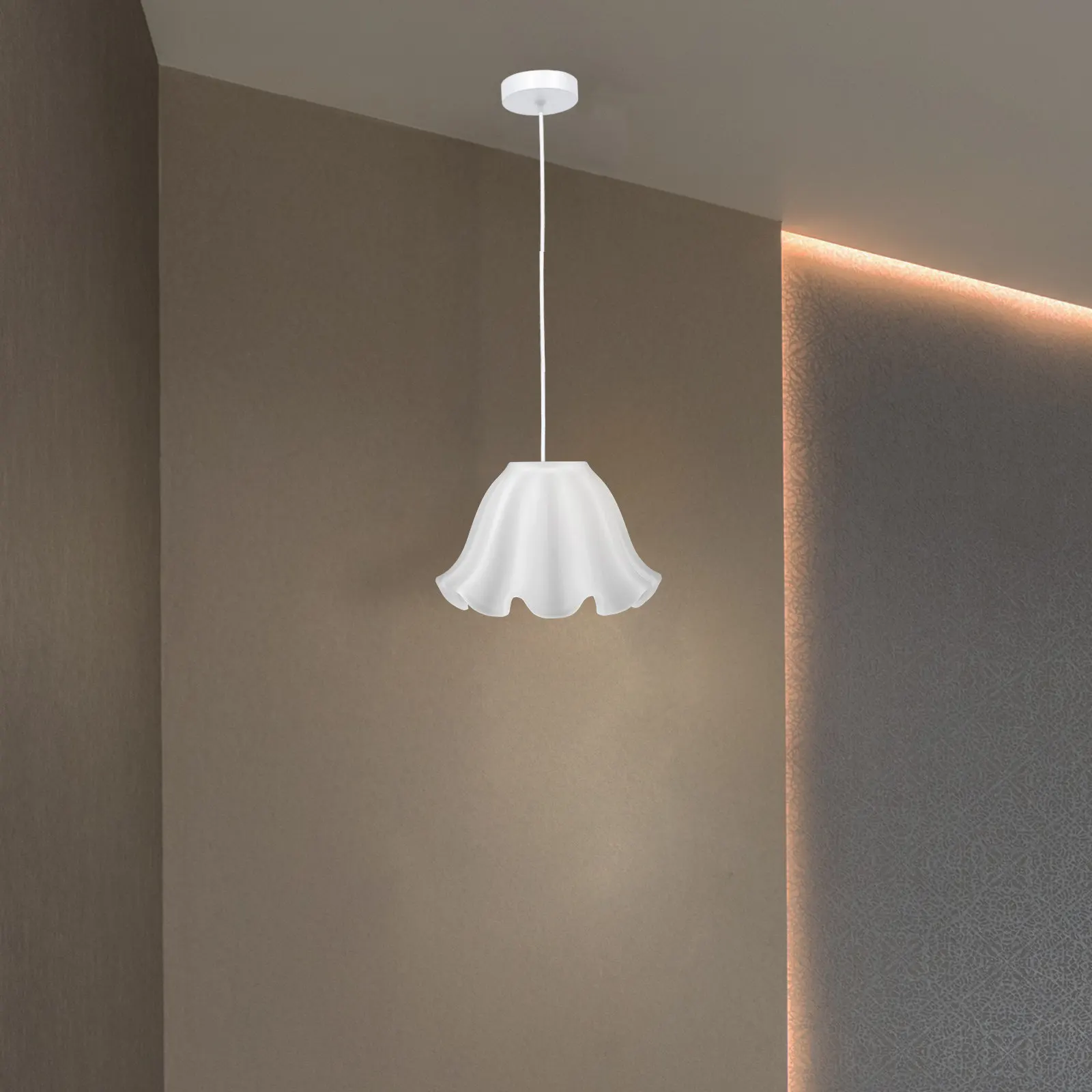Replacement Glass Lamp Shade for Pendant Lights Chandeliers Wall Lamps Decorative Light Cover Flower Design Soft Glow Warm