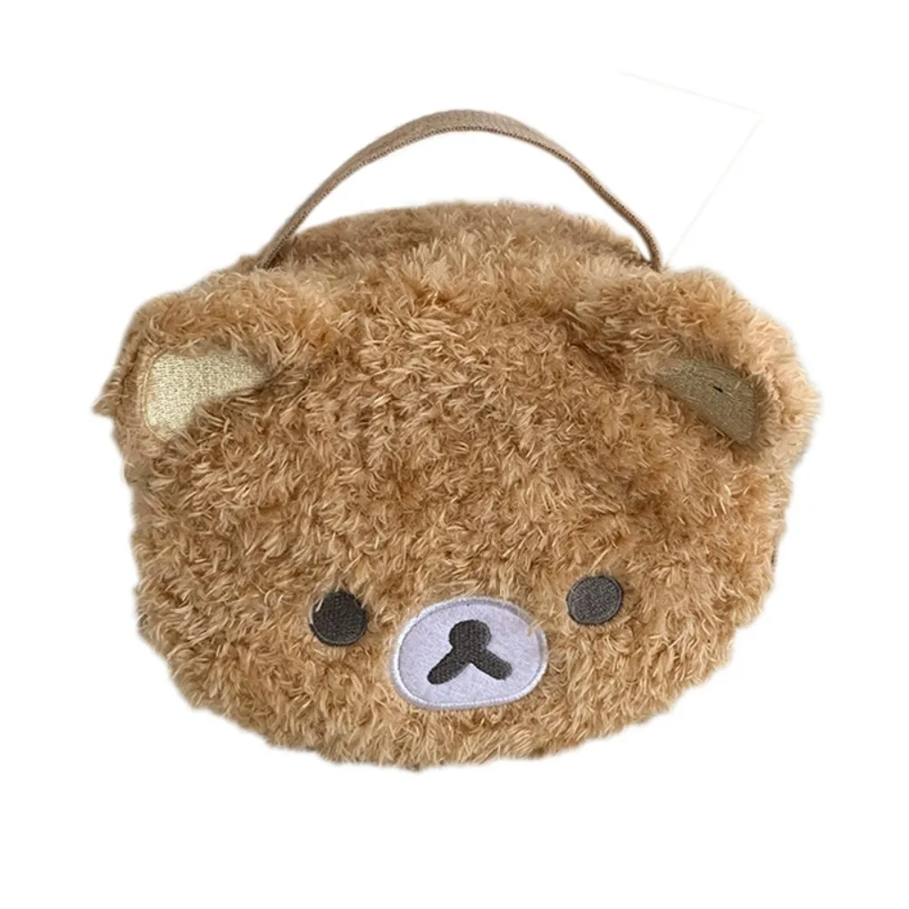 

Large Capacity Plush Bear Cosmetic Storage Bag Built In Partition Large Opening Mouth Makeup Pouch Portable Handle Washbag