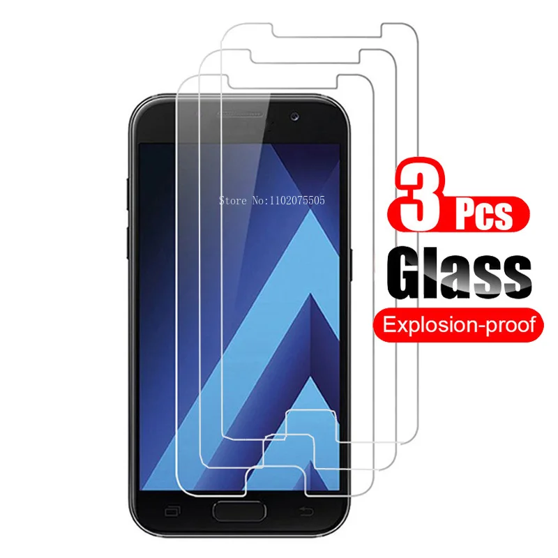 3Pcs Tempered Glass For Samsung Galaxy A5 2015 A500F 2016 A510F 2017 A520F 2018 Screen Protector Shield Protective Glass Film 9H