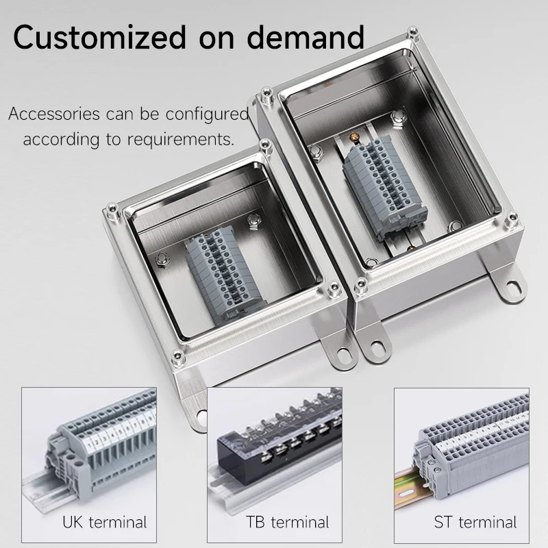 304 Stainless Steel Outdoor Waterproof Junction Box  for Circuit Cable Distribution Weatherproof Enclosure image 5