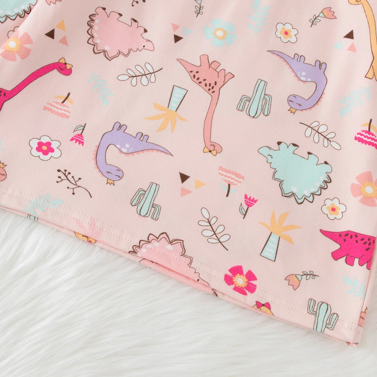 2-teiliges Set aus süßer und niedlicher bedruckter, warmer und dicker Unterwäsche für Mädchen im Herbst und Winter, bequemes langärmeliges Hausset – Detail 10