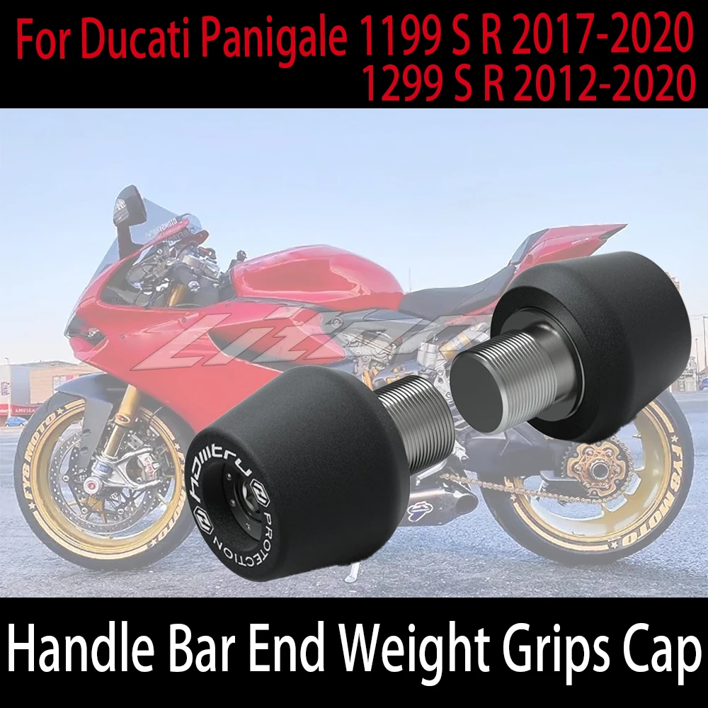 

For Ducati Panigale 1199 S R 1299 S R 2012-2019 2020 Motorcycle shock absorber handle slider Handle Bar End Weight Grips Cap