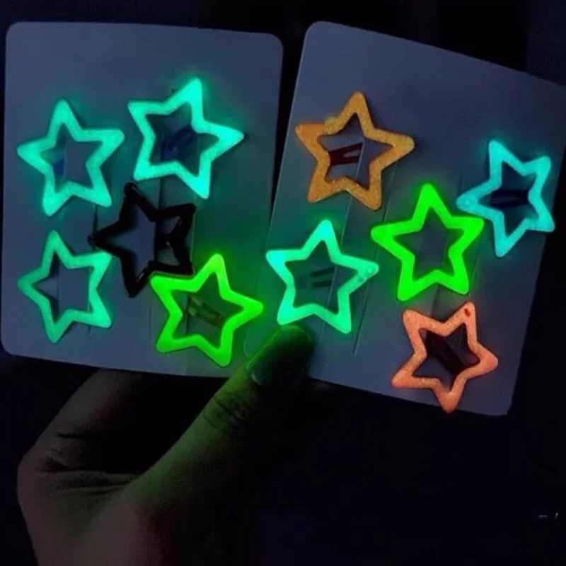 10Pcs/lot new luminous star hair clip accessories