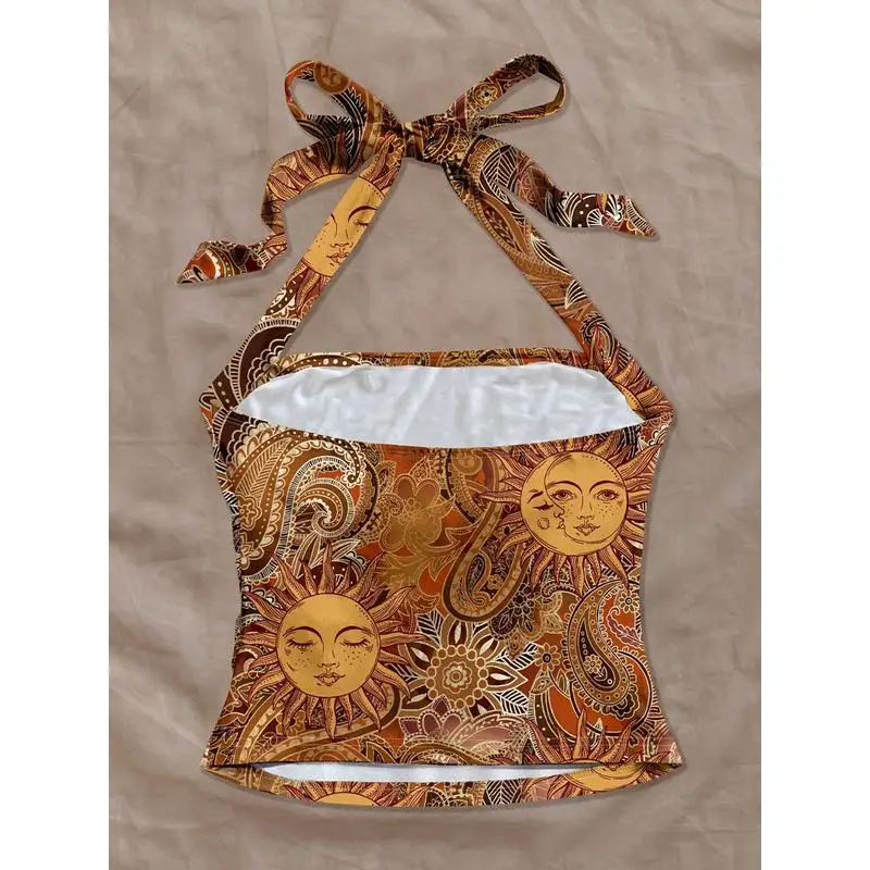 Seksowny top na ramiączkach, letni, transgraniczny, model 2025, obcisły, damski, typu vest, z materiału ort, inny materiał, 00% inny materiał, ort