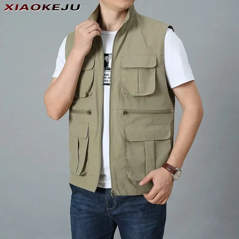 

Windbreaker Fishing Professional Sleeveless Jacket Tactical Vest Men's Clothing MAN Camping Jackets Hunting Zip Vests Waterproof