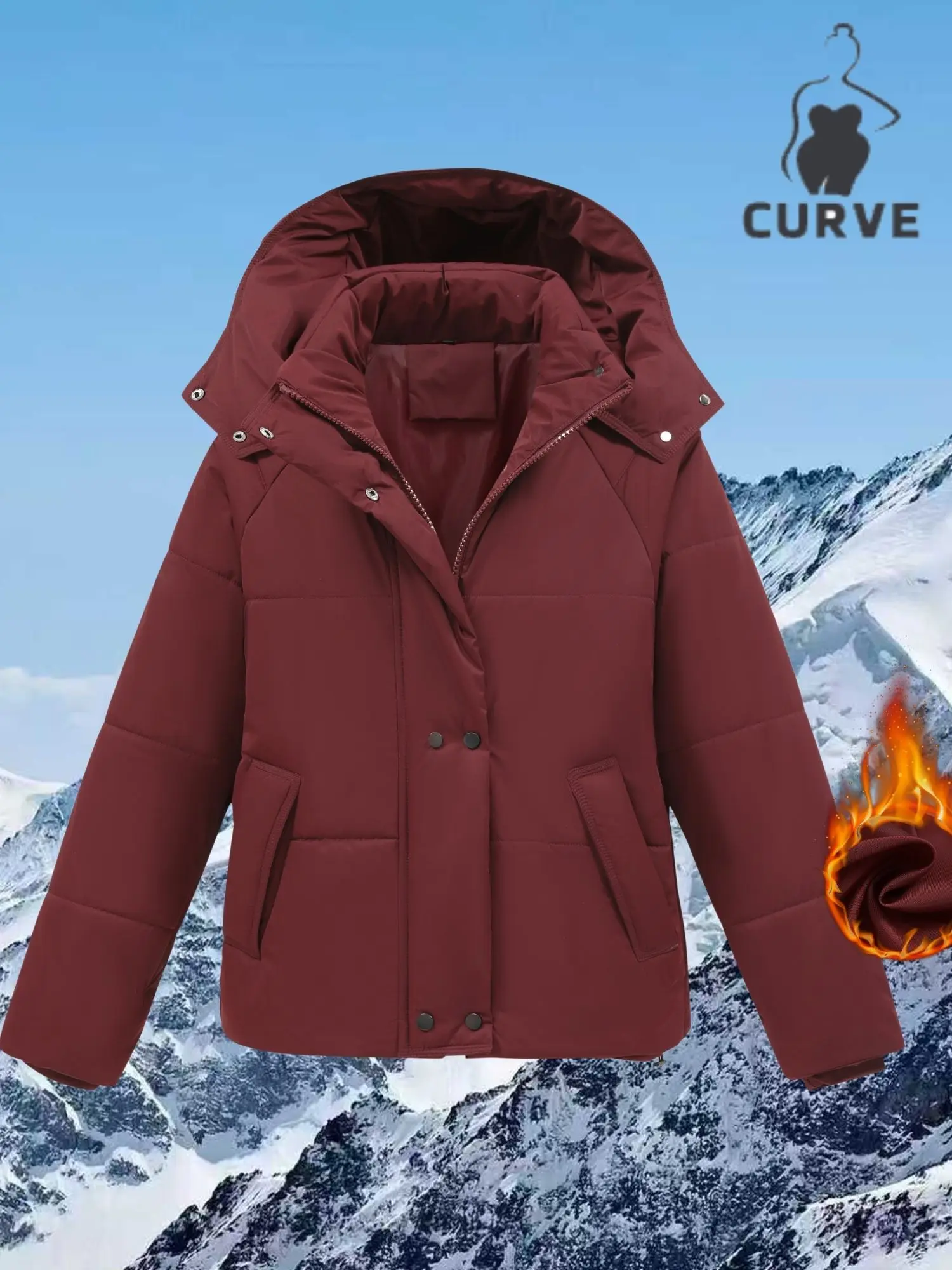 

Зимняя куртка больших размеров для женщин: ветрозащитная, теплая, с отстегивающимся капюшоном, пуховик, повседневная, универсальная, для активного отдыха, модная верхняя одежда