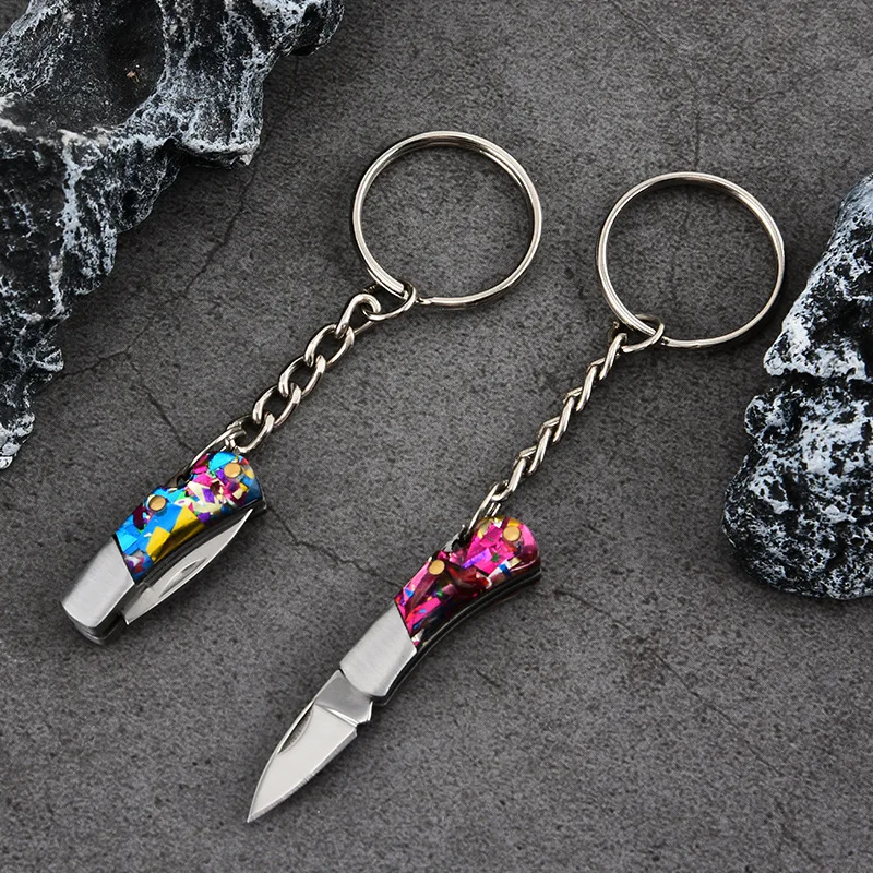 Folding small knife for unpacking express delivery, pocket mini keychain, portable boutique small gift, multi-purpose knife