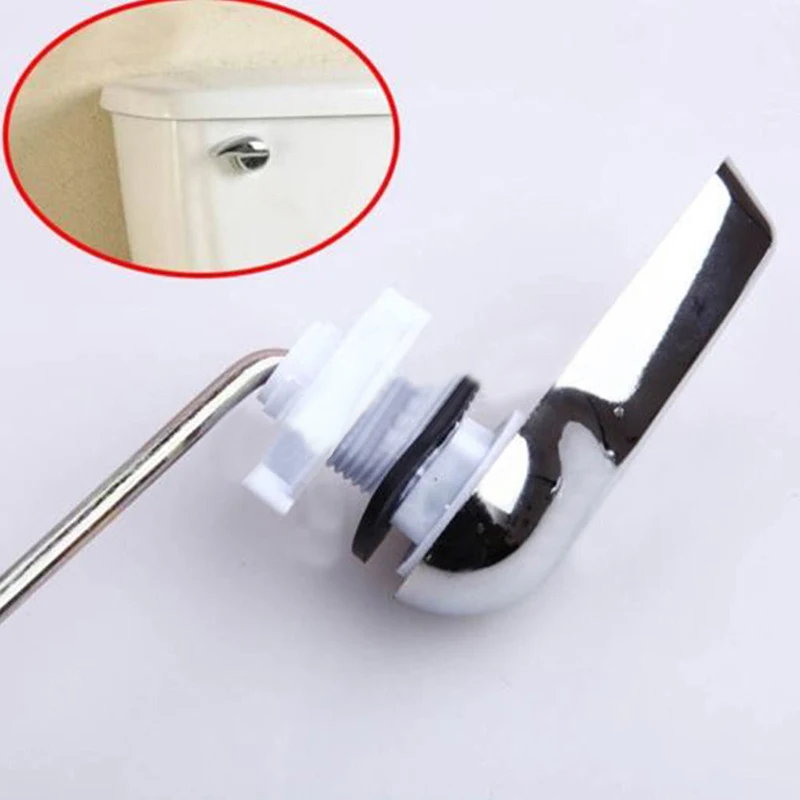 1pcs New Universal Toilet Tank Flush Lever Household Chrome Finish Toilet Wrench Handle Fits Most Toilet