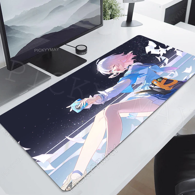 

Honkai Star Rail Mousepad Keyboard Pads Large Gaming Mouse Pad Anime Computer Gamer Mouse Mats Rubber Desk Pad 100x50cm