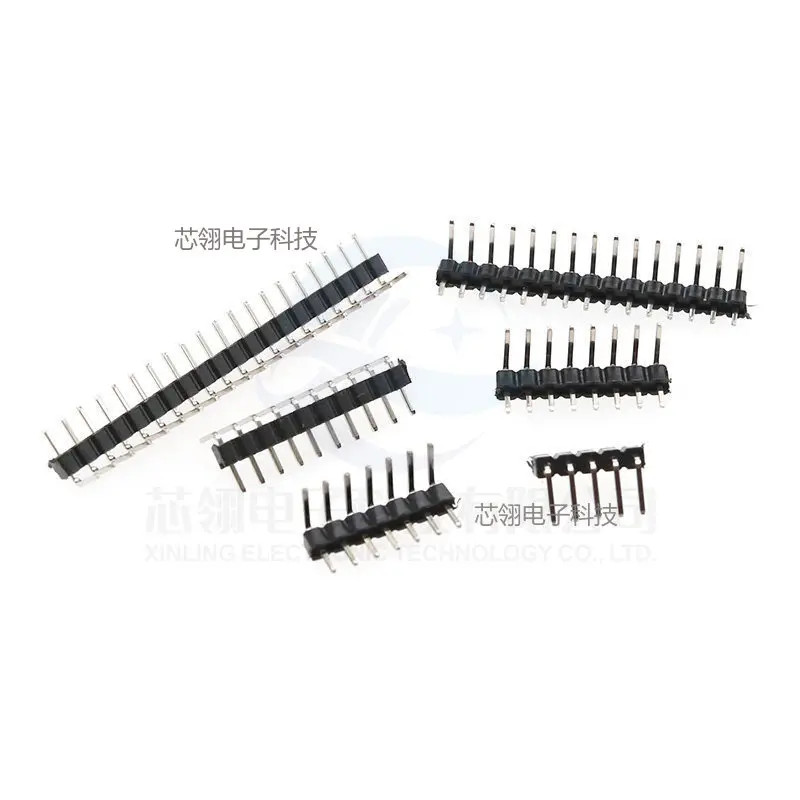 10/50pcs 1X2/3/4/5/6/7/8/9-40Pin 2.0MM Right Angle Single Row Pin Header Male 90 Degrees Needle Connector Right-Angle Pin Header