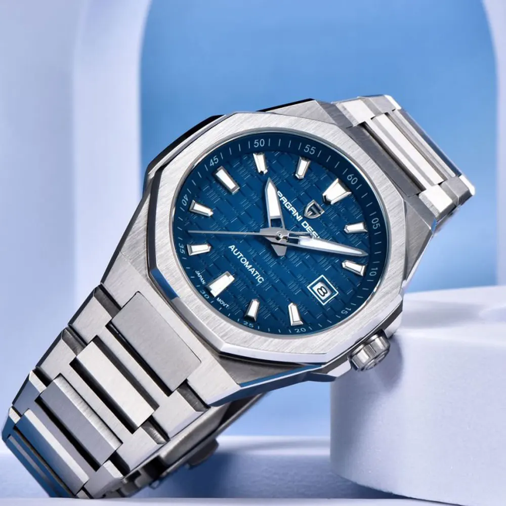 

New Men's Gift Watch PAGANI DESIGN Automatic Watches 100M Waterproof Clock Stainless Steel Sapphire Glass Mechanical Wristwatch
