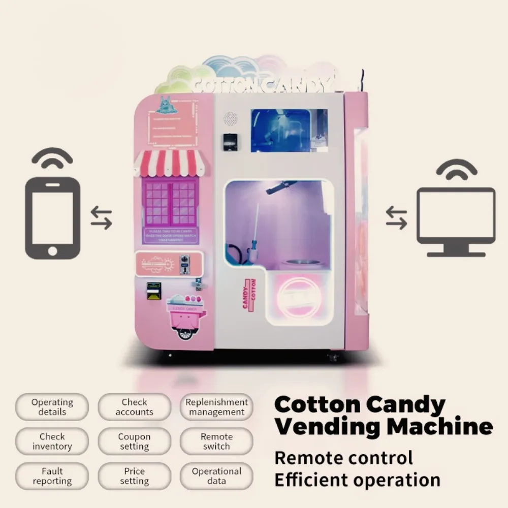大手フロスキャンディー販売代理店と信頼できる綿菓子ロボットマシン輸出業者からの自動綿菓子自動販売機
