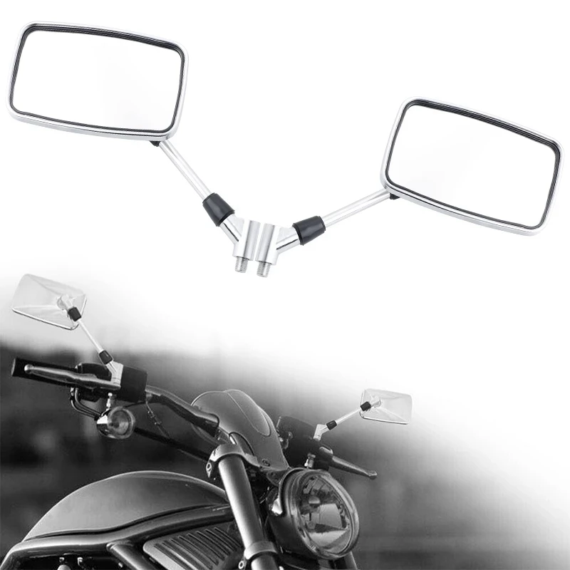 1Pair 10Mm Universal Motorcycle Rearview Mirror Handle Bar Side Mirrors For Honda Suzuki Yamaha Kawasaki Chopper