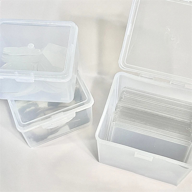 Small Card Rectangular Organiser Photo Card Storage Box Sticker Idol Card Holder Desktop Dustproof Storage Category Box