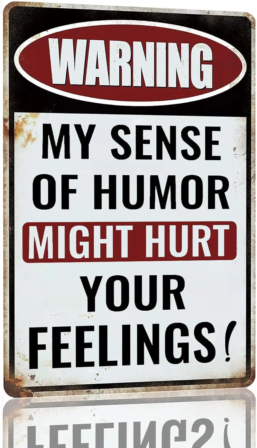 Funny Man Cave Decor Bar Tin Signs Man Cave Sign Metal Garage Signs For Men Outdoor Bar Accessories Waring My Sense Of Humo sign