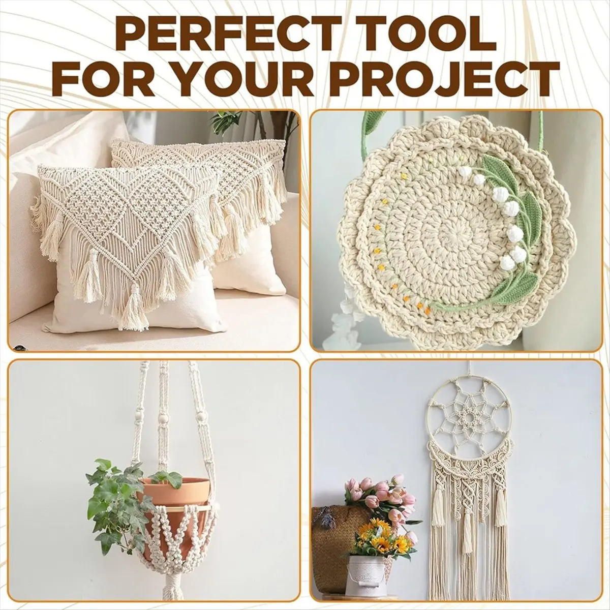 【2026 TOP Global】▼△◑Macrame Supplies Include Macrame Board Metal Adjustable Holder with Brush Scissor Ruler for Braiding Bracele