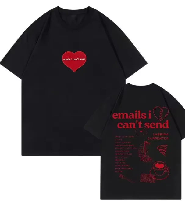 New Sabrina Carpenter Emails I Can't Send T-shirt Album Tour Crewneck Short Sleeve Tee Men Women Streetwear