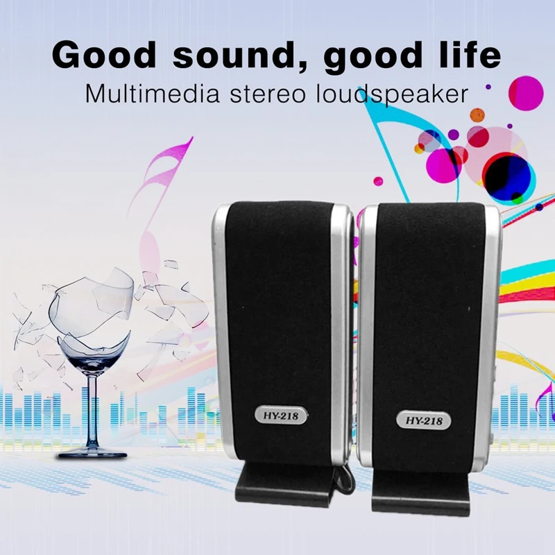 Hot sale 2 Pcs USB Computer Speakers Portable Speaker Stereo 3.5mm with Ear Jack for Desktop PC Laptop