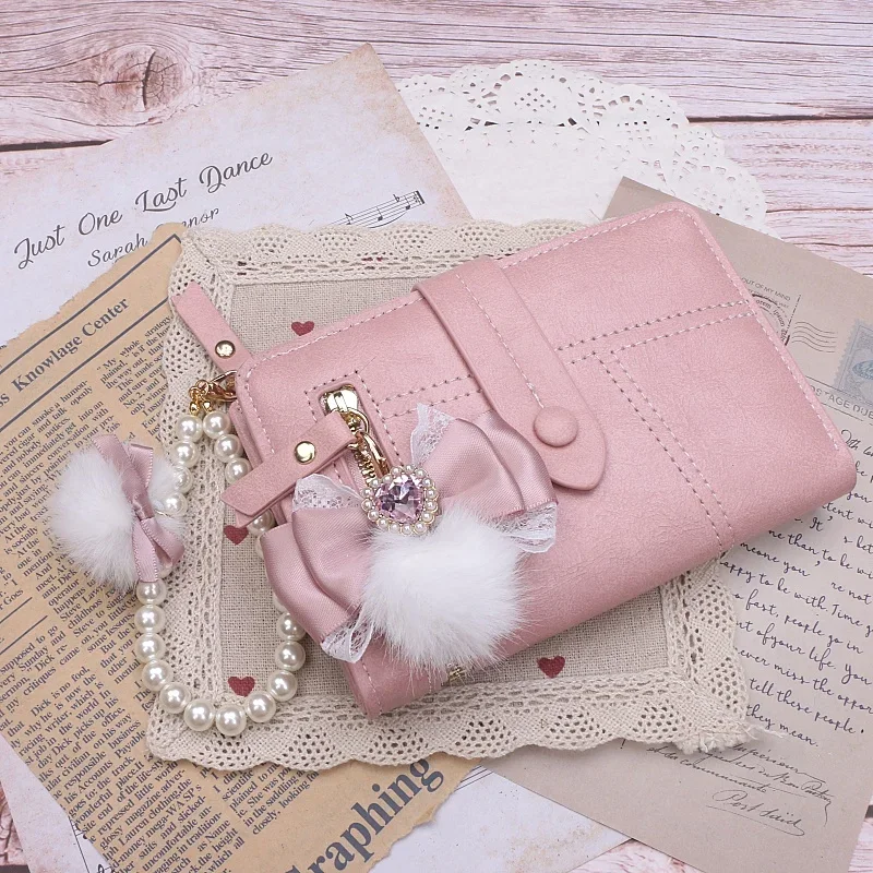 Sweet Women's Wallet Short Coin Purse Fashion Wallets for Woman Card Holder Lolita Ladies Wallet for Female Hasp Mini Clutch