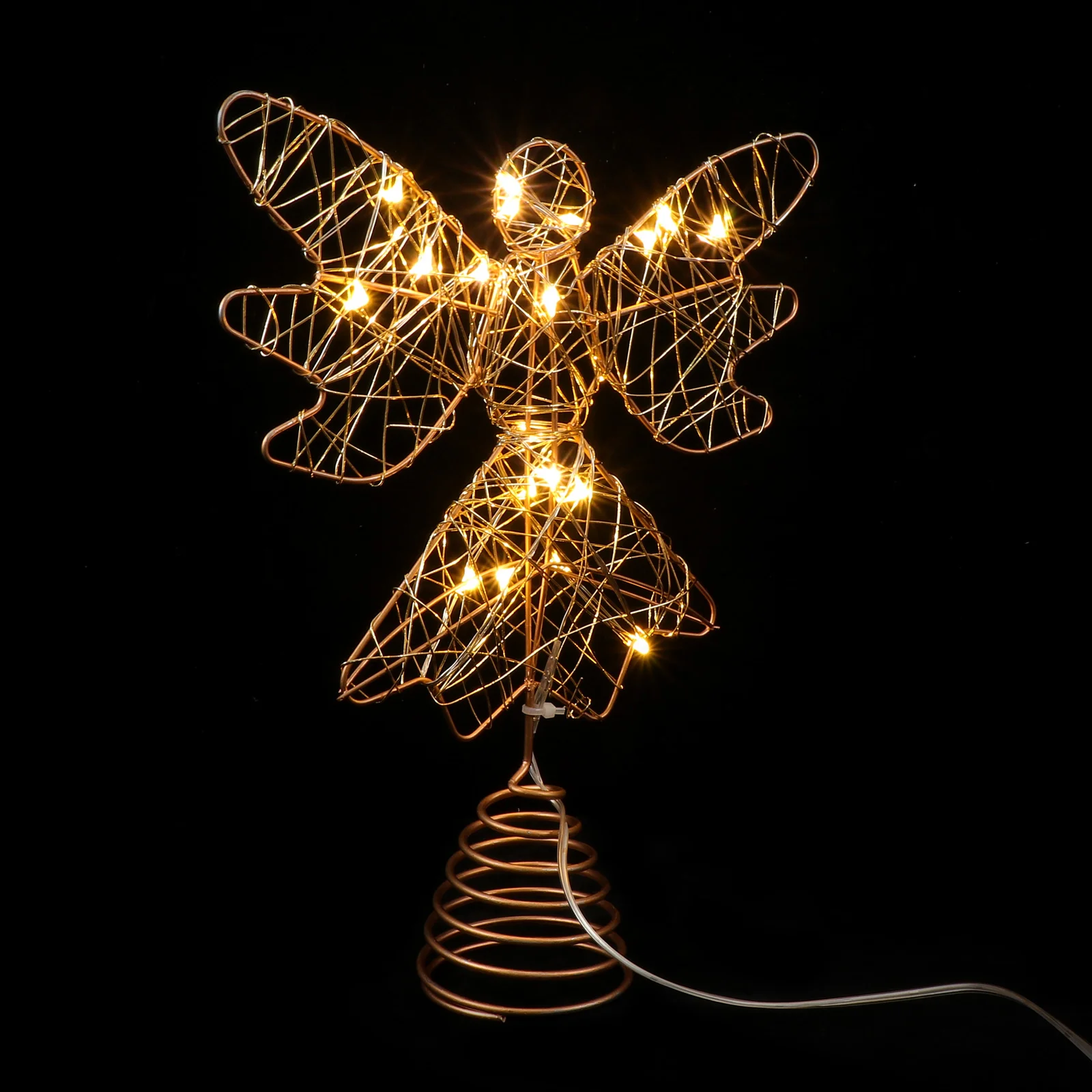 Treetop Figurine Christmas Star Decorations Xmas Prop LED Topper Iron Craft Lamp