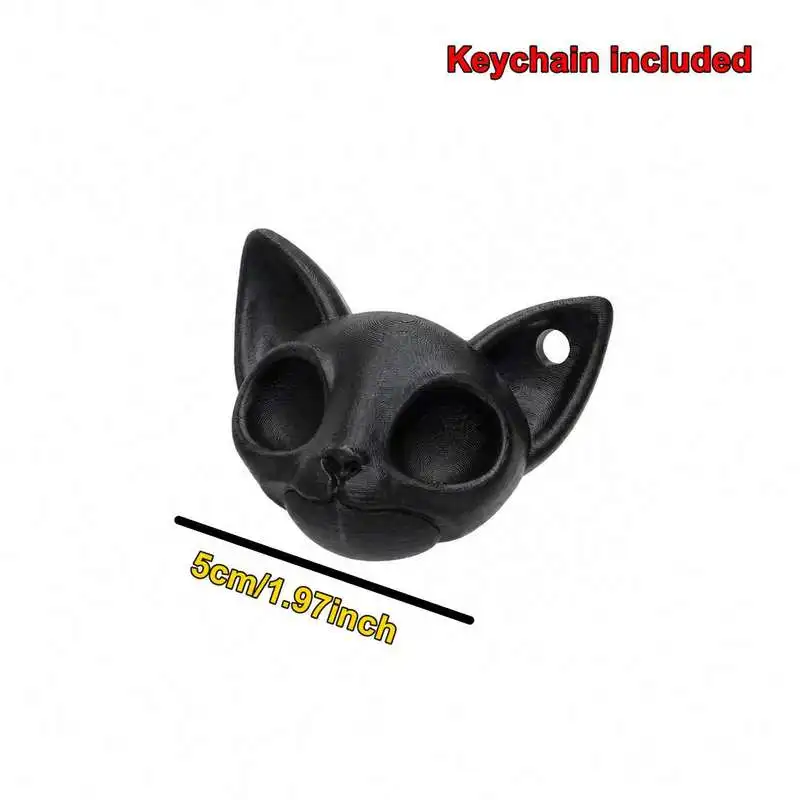 Cool Cat Skull Key Ring for Keychain Backpack Charm Halloween Decoration Gift